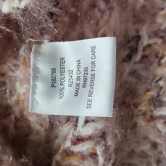 EUC Almost Famous women's pink orange sofy fluffy cable knit sweater scoop neck - Picture 7 of 8